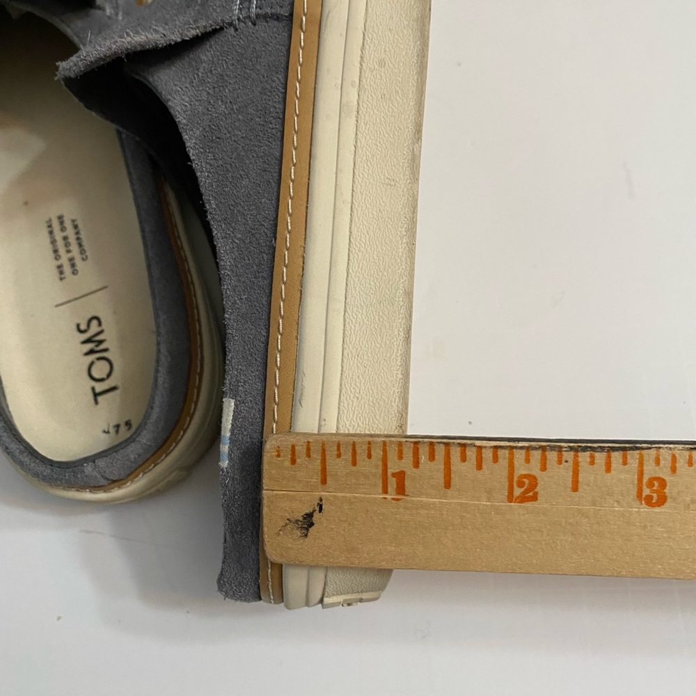 Toms Sunrise Gray Shade Suede Slip-On Slides Flats Mules Shoes Women's Us 7.5 View 3